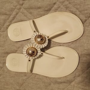 Tory Burch white rubber sandals